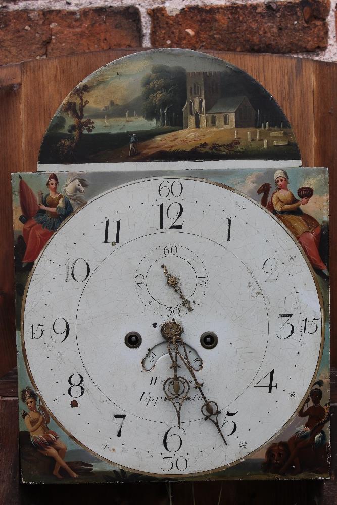 A 19TH CENTURY OAK EIGHT DAY LONGCASE CLOCK BY WILLIAM ARIS OF