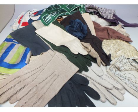 A COLLECTION OF VINTAGE ACCESSORIES, various styles and makers, to include a selection of gloves, scarves and shoes etc.