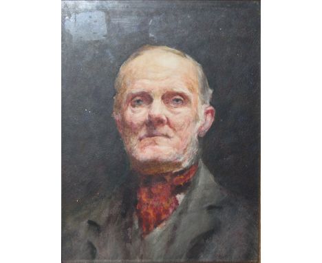 M.P.M. (XIX - XX). Portrait of a gentleman, watercolour, monogrammed lower right, gilt framed and glazed, 21 x 16 cm