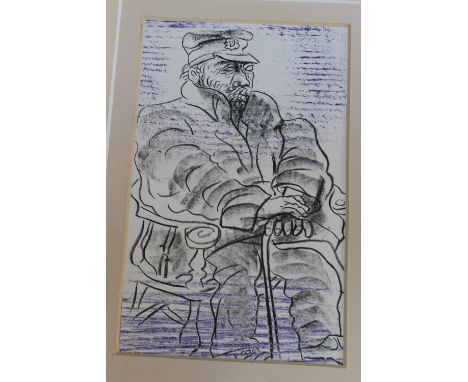 CERI GARALDUS RICHARDS (1903 - 1971). 'Captain', lithograph in colours, signed lower right, framed and glazed, 23 x 14.5 cm
