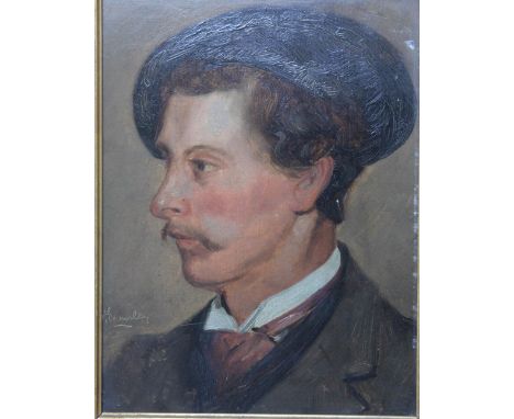 WALTER EMSLEY (1860 - 1938). Portrait of a gentleman, oil on board, signed lower left, framed, 29 x 22 cm