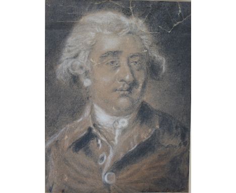 ATTRIBUTED TO GEORGE - PRINCE REGENT (1762 - 1830). Portrait of George III, charcoal and chalk on paper, signed lower right '
