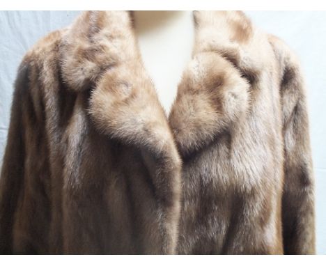 A LADIES VINTAGE MINK FUR JACKET, fully lined, front pockets, hook fastenersCondition Report:No obvious damage to fur or lini