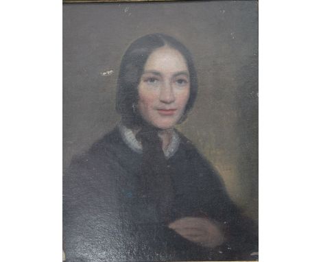 ENGLISH SCHOOL (XIX). Portrait of a lady, oil on canvas, gilt framed, 23 x 18 cm