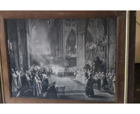 AFTER WILLIAM EWART LOCKHART (1846 - 1900). Queen Victoria's Golden Jubilee Service, print, framed and glazed, 67 x 88 cm