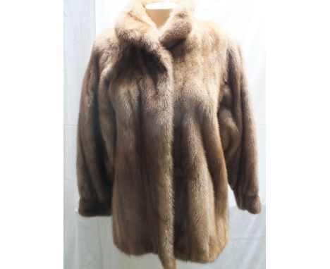 A VINTAGE LADIES MINK FUR JACKET, fully lined with internal pocket, hook fastening,  front pocketsCondition Report:There is n