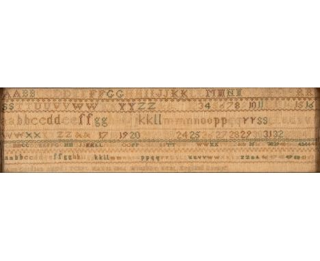 An early Victorian sampler, by Ann Goodson Aged 5 Years May 15 1846, Wingham Kent England Kent, Europe, incorporating letters