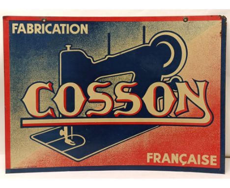 A metal, double sided sign, Cosson Fabrication,&nbsp; 50 x 70 cm Provenance:&nbsp; A single owner collection, from the studio