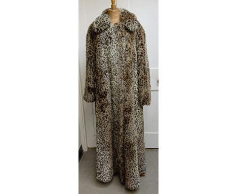 A faux leopard skin full length coat, by Wallis, size M/L