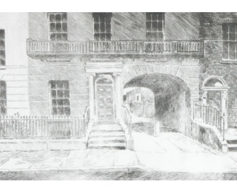 Brian Gallagher, Irish Contemporary "Mountpleasant Square, Georgian Street, Dublin," etching, Ltd. Edn. No. 1/20,ÿsigned, app