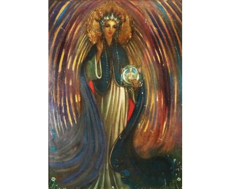 A.E. (George Russell) 1867-1935ÿ(Attributed to)  "Our Lady of Light," O.O.B., spiritual study depicting a crowned female figu