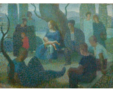 Irish or English School 20th century  "The New-Born,"ÿ c 1935 Oils on canvas  For many years a part of the Yeats family colle