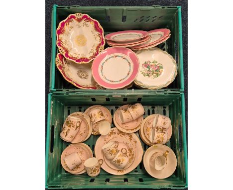 Two Crates of Tea wares; Victorian Tazza Set &amp; Victorian Tea Service 