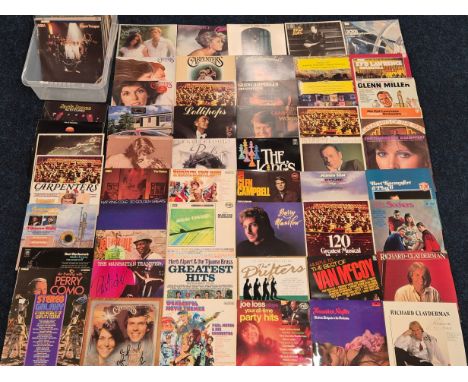 A Collection of vintage LP Records; Carpenters, Billy Joel, Portrait of Sammy Davis Jr, Elaine Paige, Barbra Streisand, Abba,