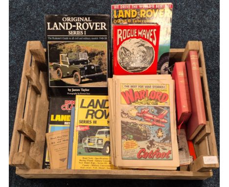 A Crate of Vintage WARLORD Comics, vintage books &amp; magazines; Recording Scotland edited Notes by James B. Salmond, About 