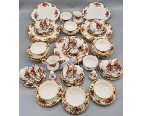 A Large Eighty Piece Royal Albert "Old Country Roses" Pattern Tea/Dinner Service