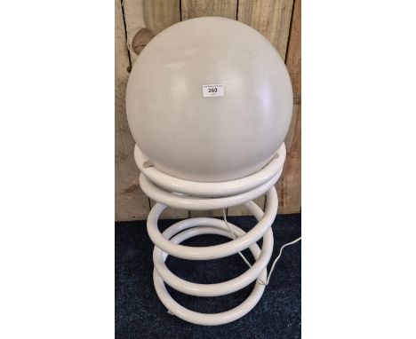 Mid Century Large white Spiral floor Lamp possibly Woja Netherland 