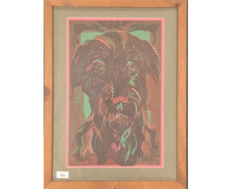 James Lowe Lithograph block print titled "The Rabbit King"Frame- 61x46cm.