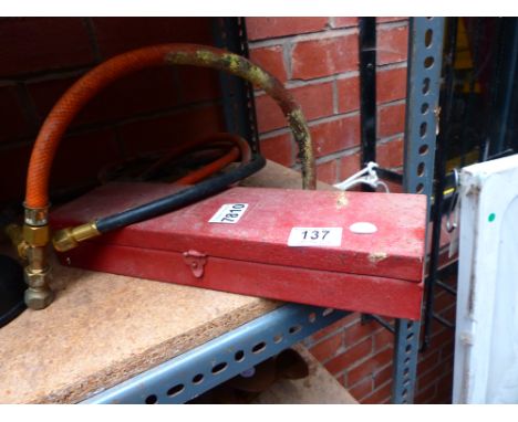 Vintage welding equipment, torch and selection of nozzles