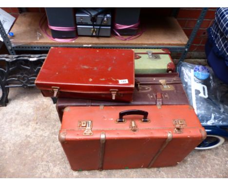 Five vintage suitcases