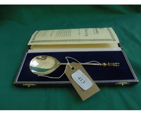 Limited edition spoon from Charter House Limited entitled 'Elizabethan Silver Spoon' with Certificate of Authenticity in orig
