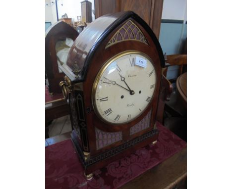 SUPERB GEORGIAN BRACKET CLOCK BY GRAYSON HENLEY, HIGHLY DETAILED WITH BRASS FEATURES AND FEET, BRASS FINIALS, ENAMEL DIAL, RO