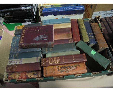 Large box of various hardback books from the early 20th century being 25 in total including 'Westwood Ho', 'The Crossing' by 