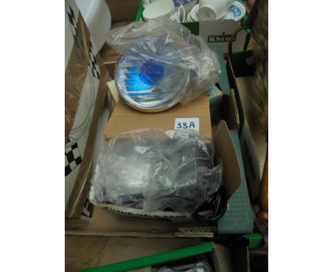 Hand held plug in lamp and Notek vintage blue spot lamp in original box