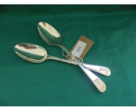 Pair of large silver spoons being 4.25oz, Edinburgh 1814