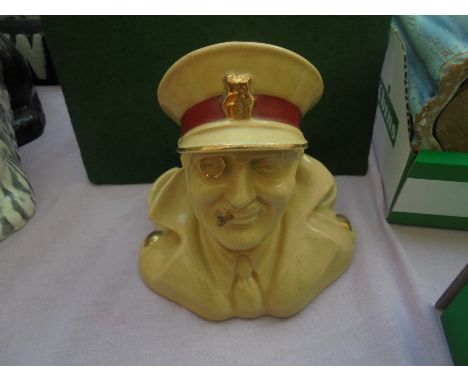 Further figure in ceramic of Army Officer incorporating ashtray advertising Army Club Cigarettes and to base 'Royal Doulton'