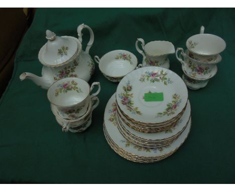 Good sel. of Royal Albert china marked 'Moss Road' comprising tea cups, saucers, side plates, dessert plates, sugar bowl and 