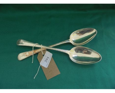 Pair of silver dessert spoons, Edinburgh 1821, 3.97oz