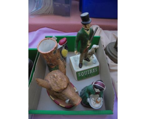 4 figures, lady with tray of drinks with the words 'The Sherry Girl' and Staffordshire England to base, Boars head with Gordo