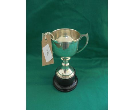 Silver presentation cup on stand from Cleethorpes Golf Club, Sheffield Telegraph Cup, Birmingham 1936