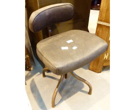 Vintage machinist chair with adjustable back