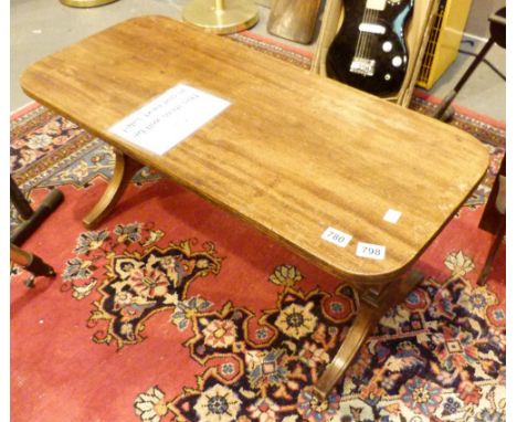 Vintage rectangular oak coffee table, L: 90 cm