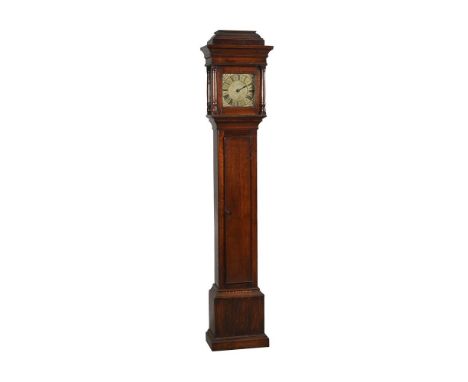 A RARE GEORGE II OAK CASED MINIATURE THIRTY-HOUR LONGCASE CLOCKJAMES DELANCE, DOWNTON, CIRCA 1730The four rectangular section