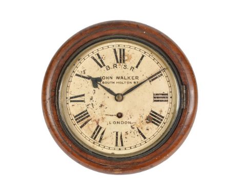 A BRITISH RAIL (SOUTHERN RAILWAYS) MAHOGANY EIGHT-INCH FUSEE DIAL STATION WALL TIMEPIECEJOHN WALKER, LONDON, CIRCA 1880The fo