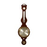 Y A REGENCY MAHOGANY MERCURY WHEEL BAROMETER WITH TEN-INCH DIAL