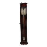 AN UNUSUAL MERCURY TUBE DEMONSTRATION STICK BAROMETER IN BOW-FRONTED GLAZED MAHOGANY CASE