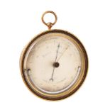 A VICTORIAN BRASS VIDIE-PATTERN ANEROID BAROMETER