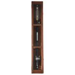 A CASED JAPANNED AND LACQUERED BRASS FORTIN-PATTERN LABORATORY/STATION MERCURY STICK BAROMETER