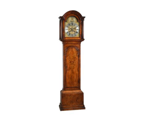 A GEORGE II WALNUT QUARTER CHIMING EIGHT-DAY LONGCASE CLOCKWILLIAM THELKELD, LONDON, CIRCA 1740The five pillar triple train m