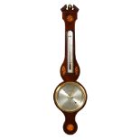 Y A REGENCY INLAID MAHOGANY MERCURY WHEEL BAROMETER