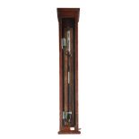 A CASED JAPANNED AND LACQUERED BRASS FORTIN-PATTERN LABORATORY/STATION MERCURY STICK BAROMETER