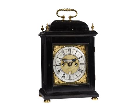 Y A FINE WILLIAM III EBONY TABLE CLOCK WITH PULL-QUARTER REPEAT ON SIX BELLSDANIEL LECOUNT, LONDON, CIRCA 1700The six finned 