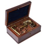 A GOULD-TYPE LACQUERED BRASS PORTABLE COMPOUND MICROSCOPE