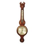 Y A REGENCY INLAID MAHOGANY MERCURY WHEEL BAROMETER