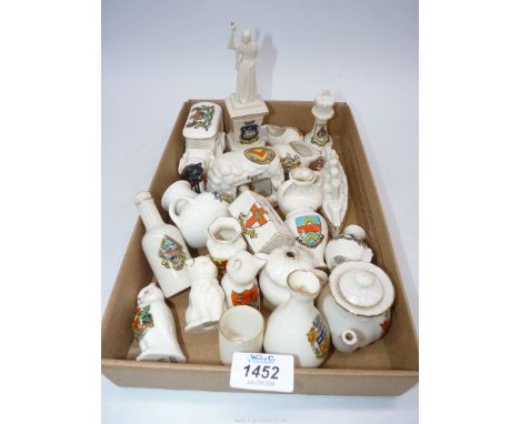 A quantity of souvenir china to include: Carlton, Arcadian, Mrs Sherratt "Shrapnel Villa Tommie's Dugout some where in France