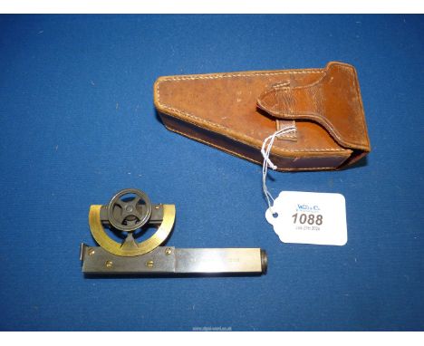 A Stanley of London surveying clinometer in original leather case.